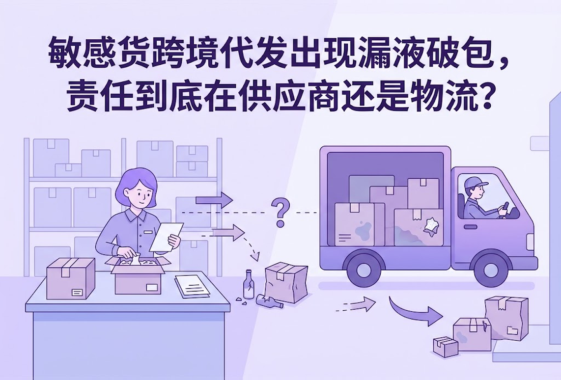 敏感货跨境代发出现漏液破包，责任到底在供应商还是物流？