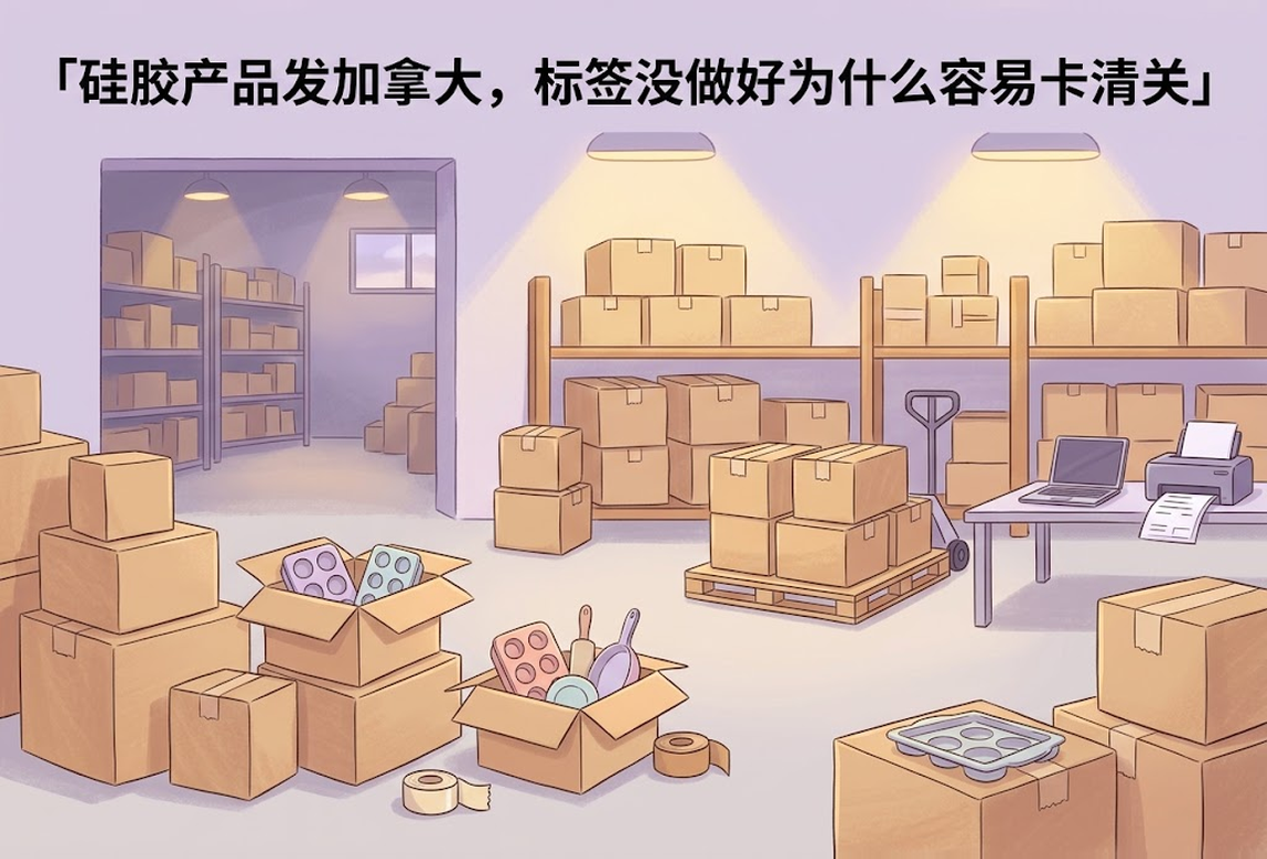 硅胶产品发加拿大，标签没做好为什么容易卡清关