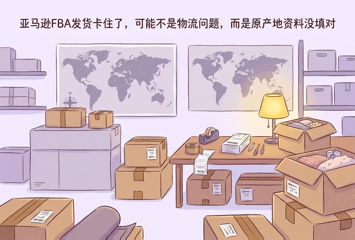 亚马逊FBA发货卡住了，可能不是物流问题，而是原产地资料没填对