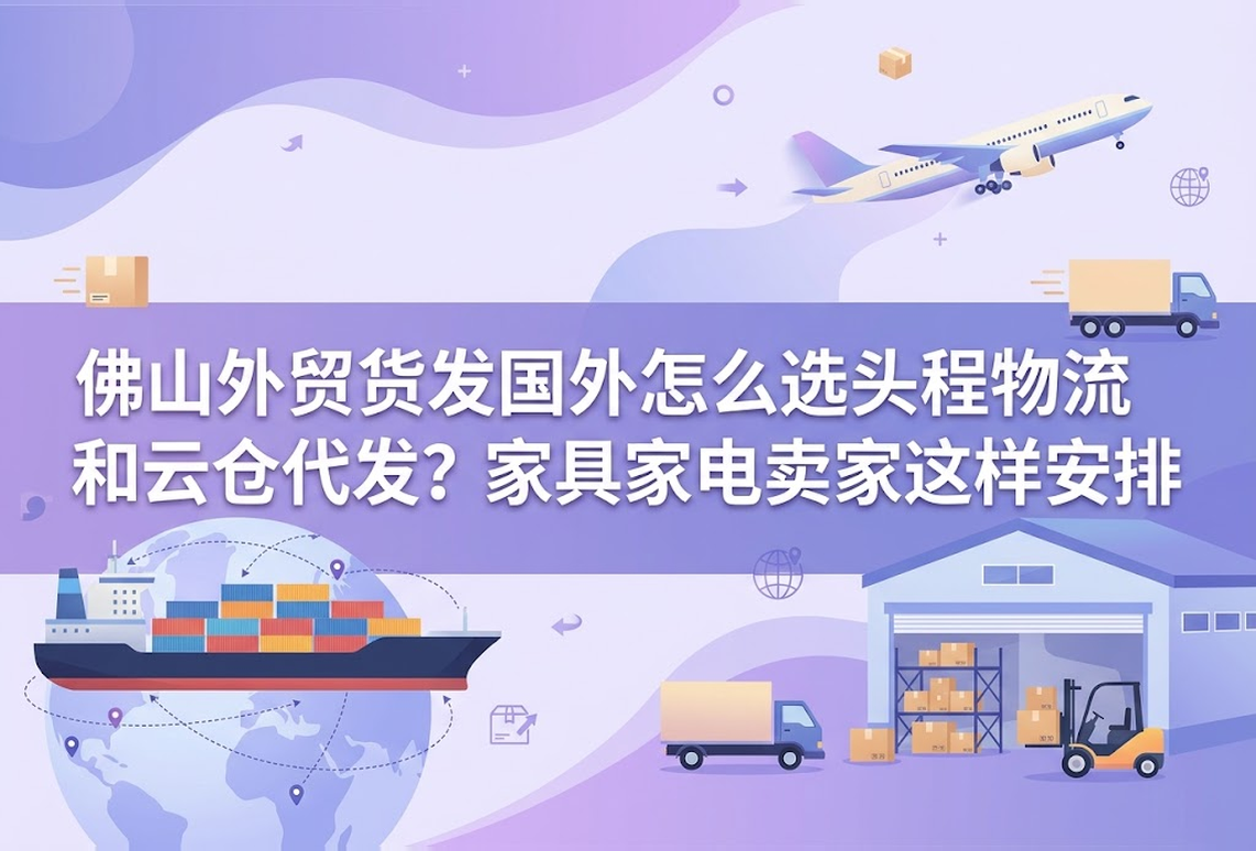 佛山外贸货发国外怎么选头程物流和云仓代发?家具家电卖家这样安排