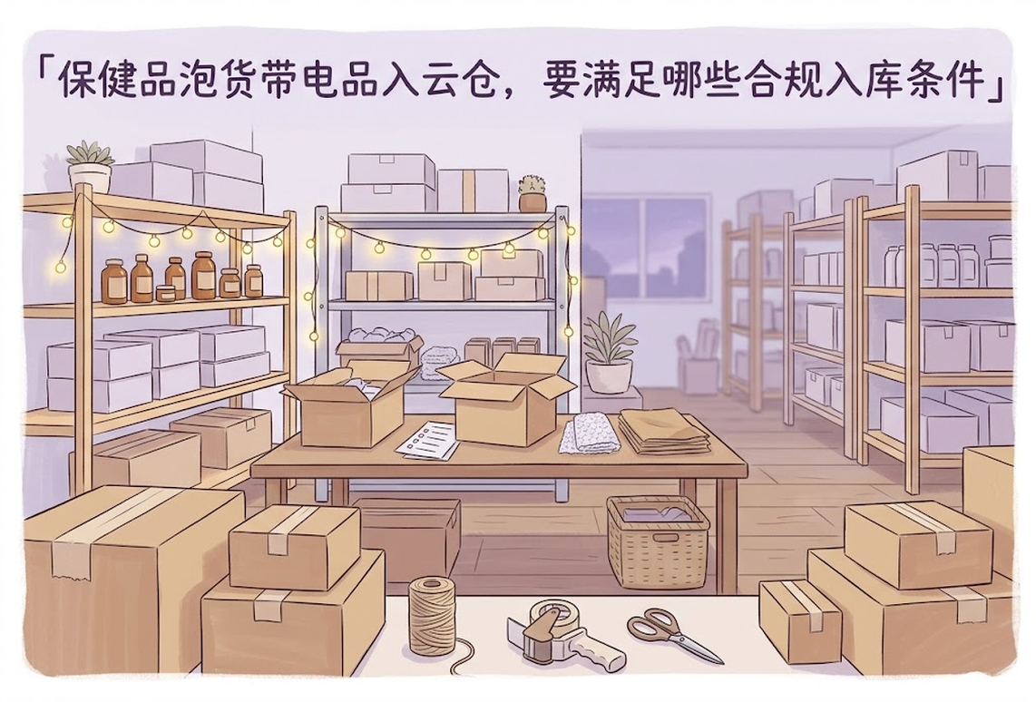 保健品泡货带电品入云仓，要满足哪些合规入库条件