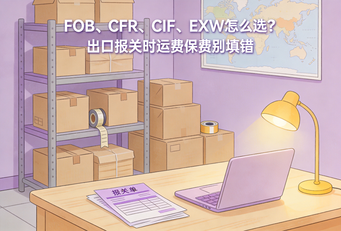 FOB、CFR、CIF、EXW怎么选？出口报关时运费保费别填错